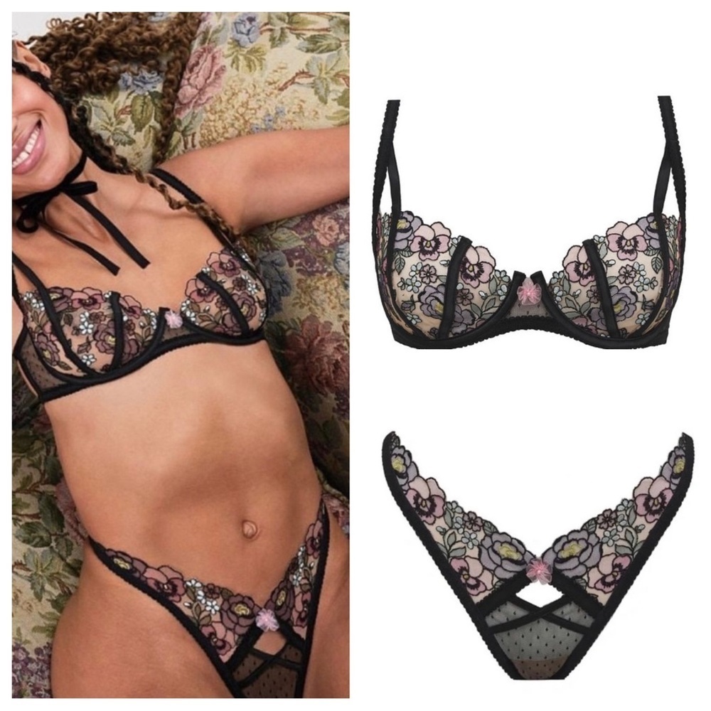 New! SET For Love and Lemons Clara Underwire Bra and Matching Panty 31146